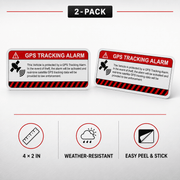 GPS Tracking Alarm Warning Decals – 2 Pack - Steershield